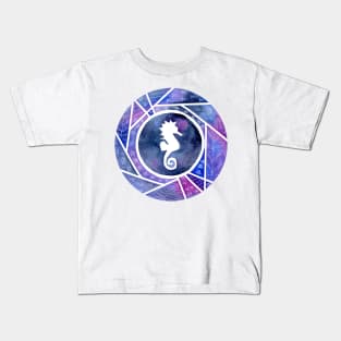 Watercolor Seahorse with white background Kids T-Shirt